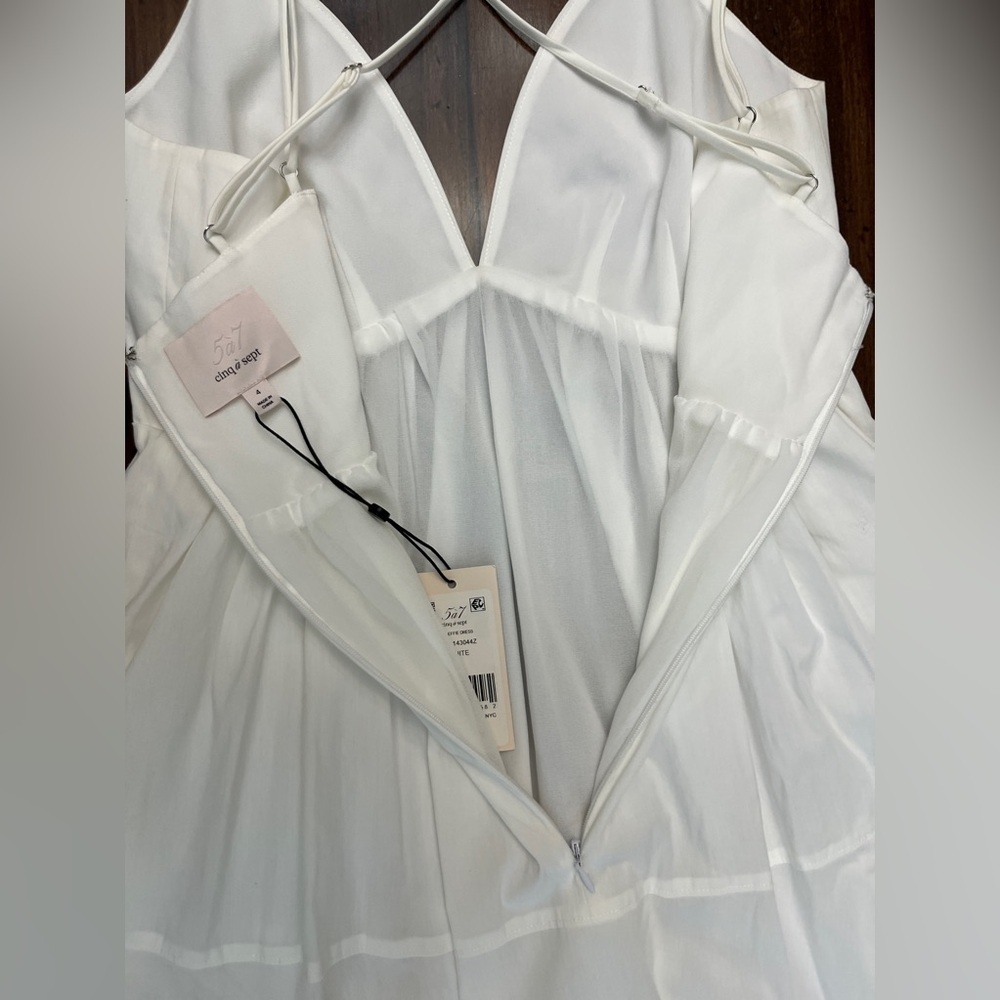 Cinq A Sept Mini Effie Dress Size 4 White Bubble Sundress Bridal Summer Chic NWT - Picture 10 of 16